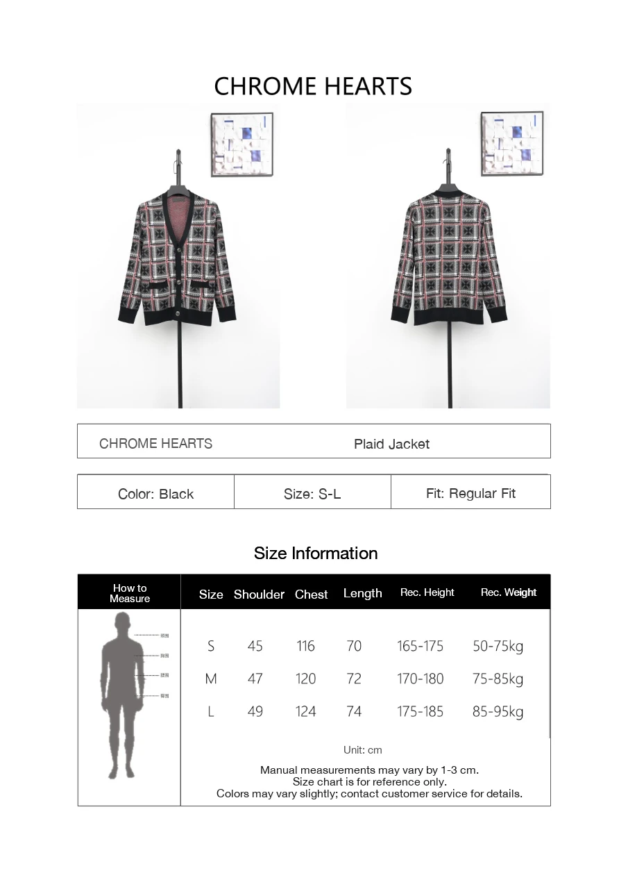 Chrome Hearts Plaid Cross Knit Cardigan product photo from LabelPicks
