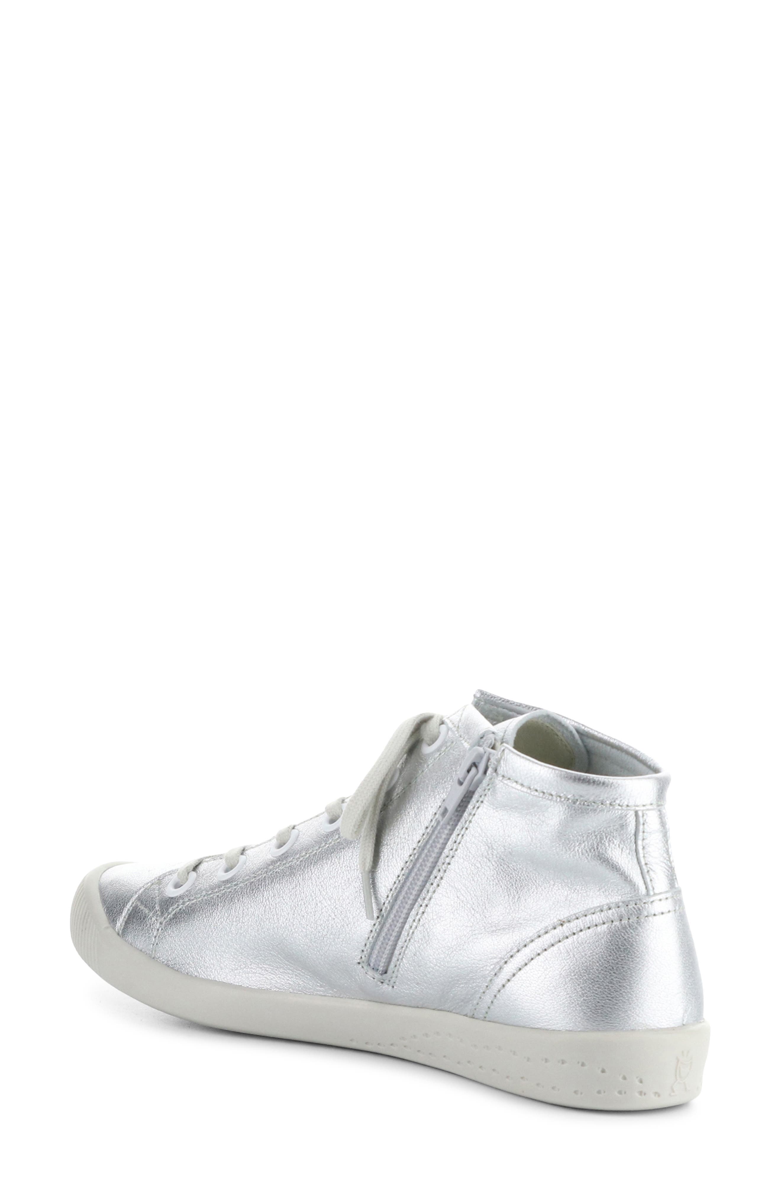 Softinos by Fly London Isleen Mid-Top Metallic Leather Sneaker