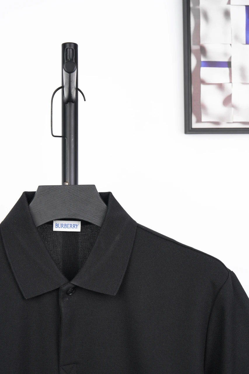 Burberry Black Green Trim Equestrian Knight Polo Shirt product photo from LabelPicks