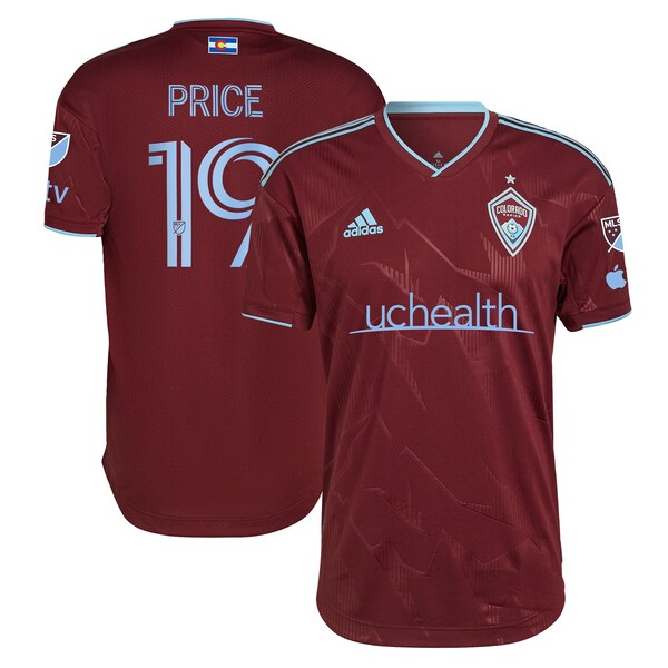 Jack Price Colorado Rapids adidas 2024 Club Authentic Player Jersey - Garnet