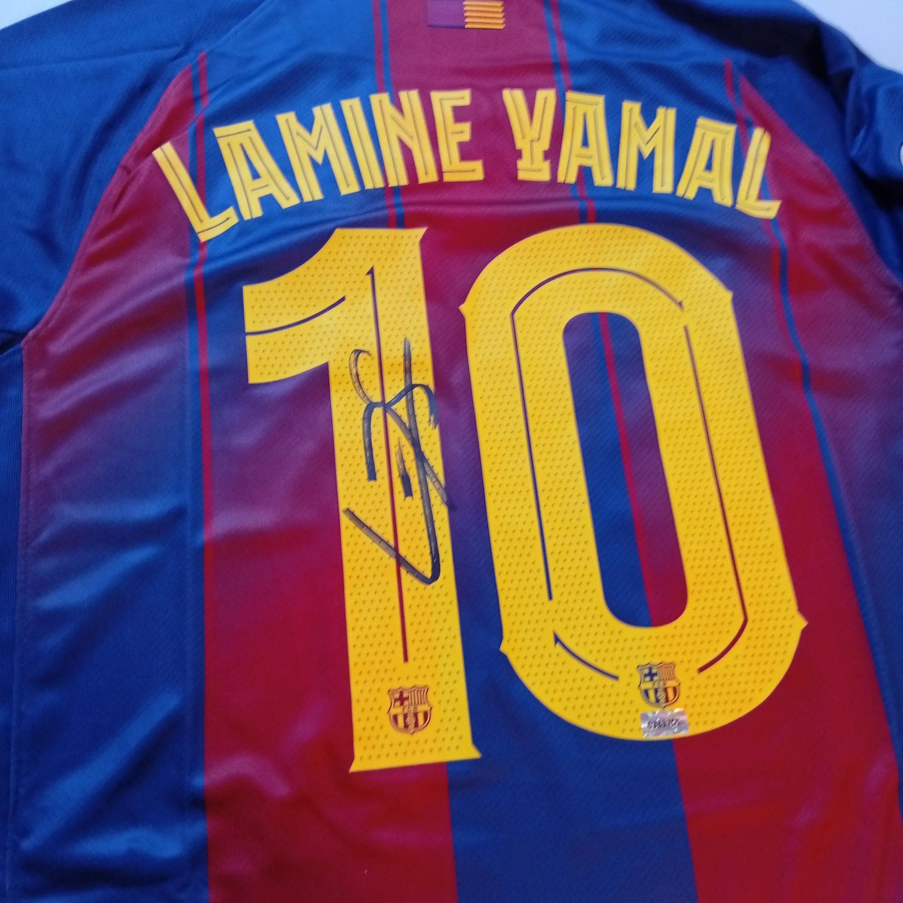 Lamine Yamal Signed Autographed Barcelona FC Home Jersey/Football Shirt With COA