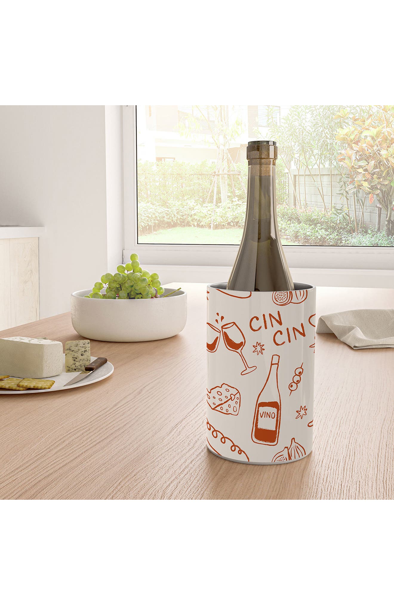Deny Designs Cheese and Wine Stainless Steel Wine Chiller