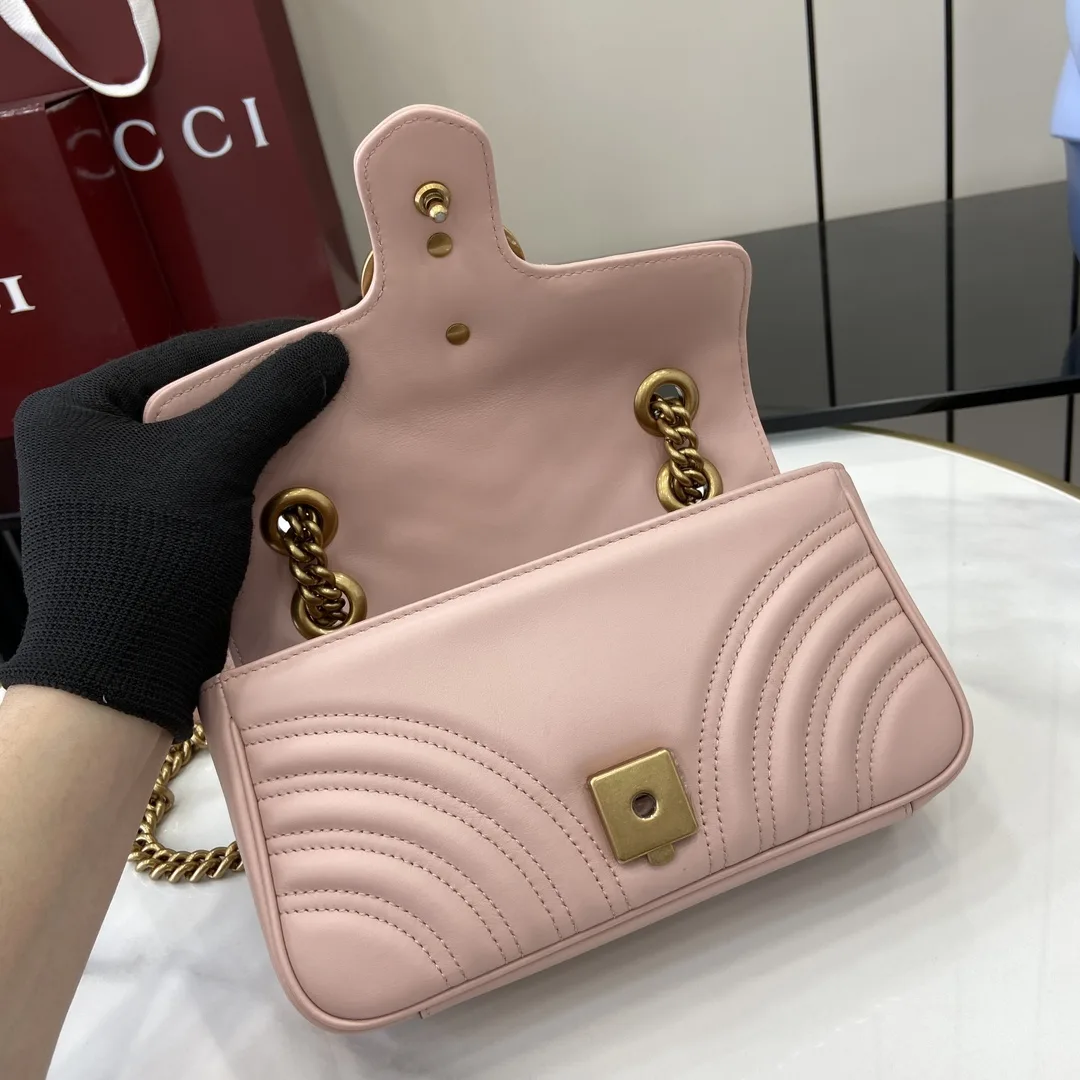 Gucci Marmont Pink GG Supreme Canvas Crossbody Bag product photo from LabelPicks