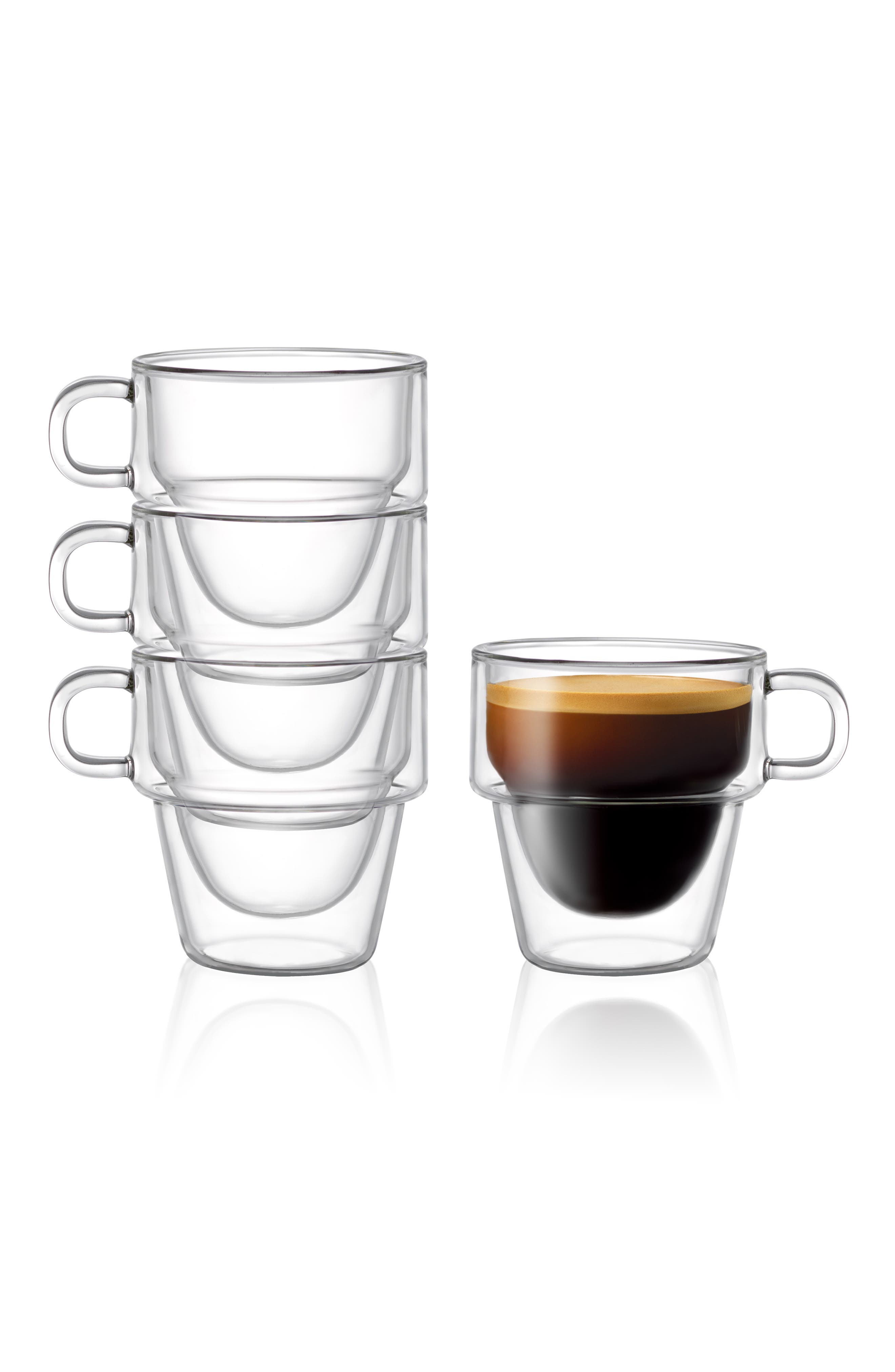 JoyJolt Stoiva Stackable Double Wall Espresso Cup - Set of 4