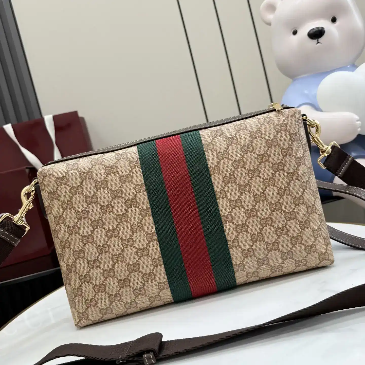 Gucci Beige Generation Canvas and Leather Crossbody Bag product photo from LabelPicks