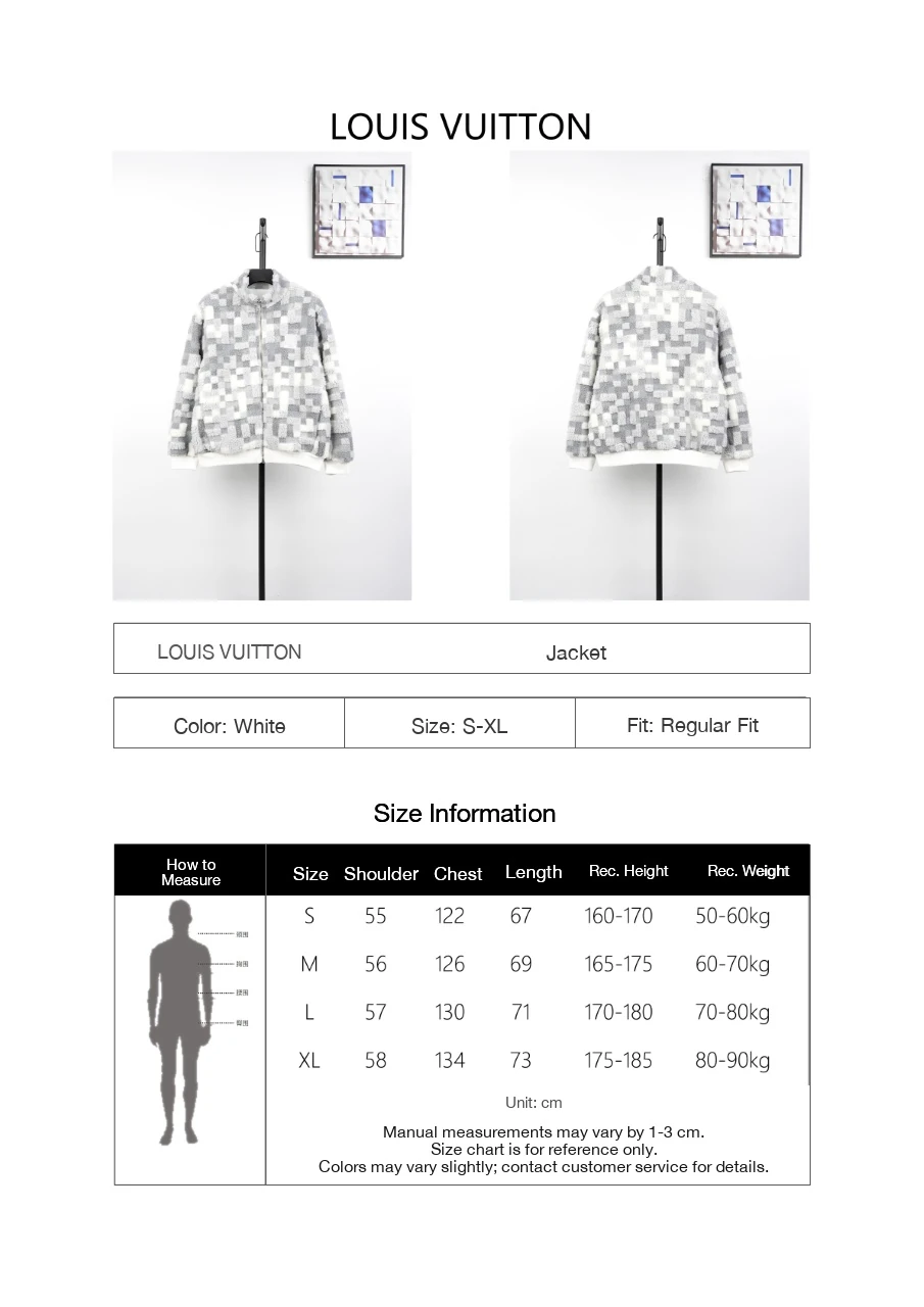 Louis Vuitton White Grey Mosaic Sherpa Jacket product photo from LabelPicks