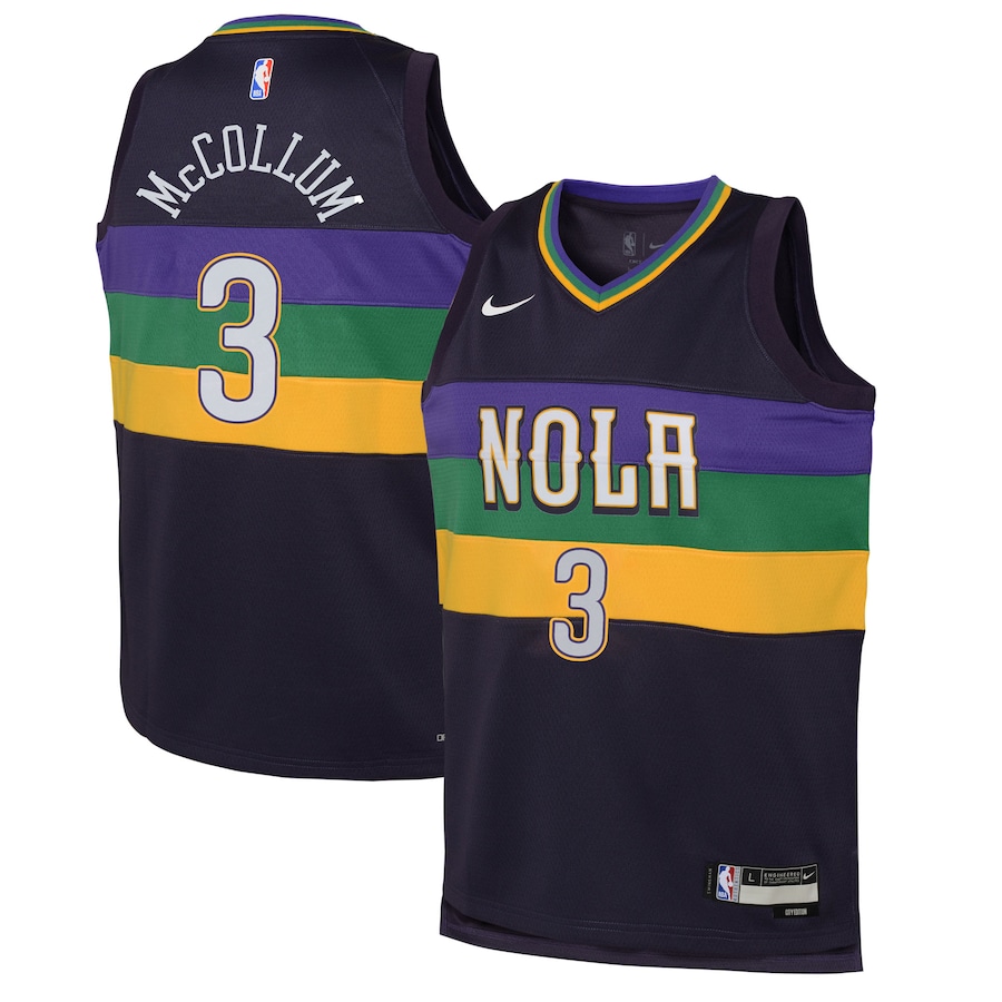 CJ McCollum New Orleans Pelicans Nike Youth Swingman Jersey - City Edition - Purple