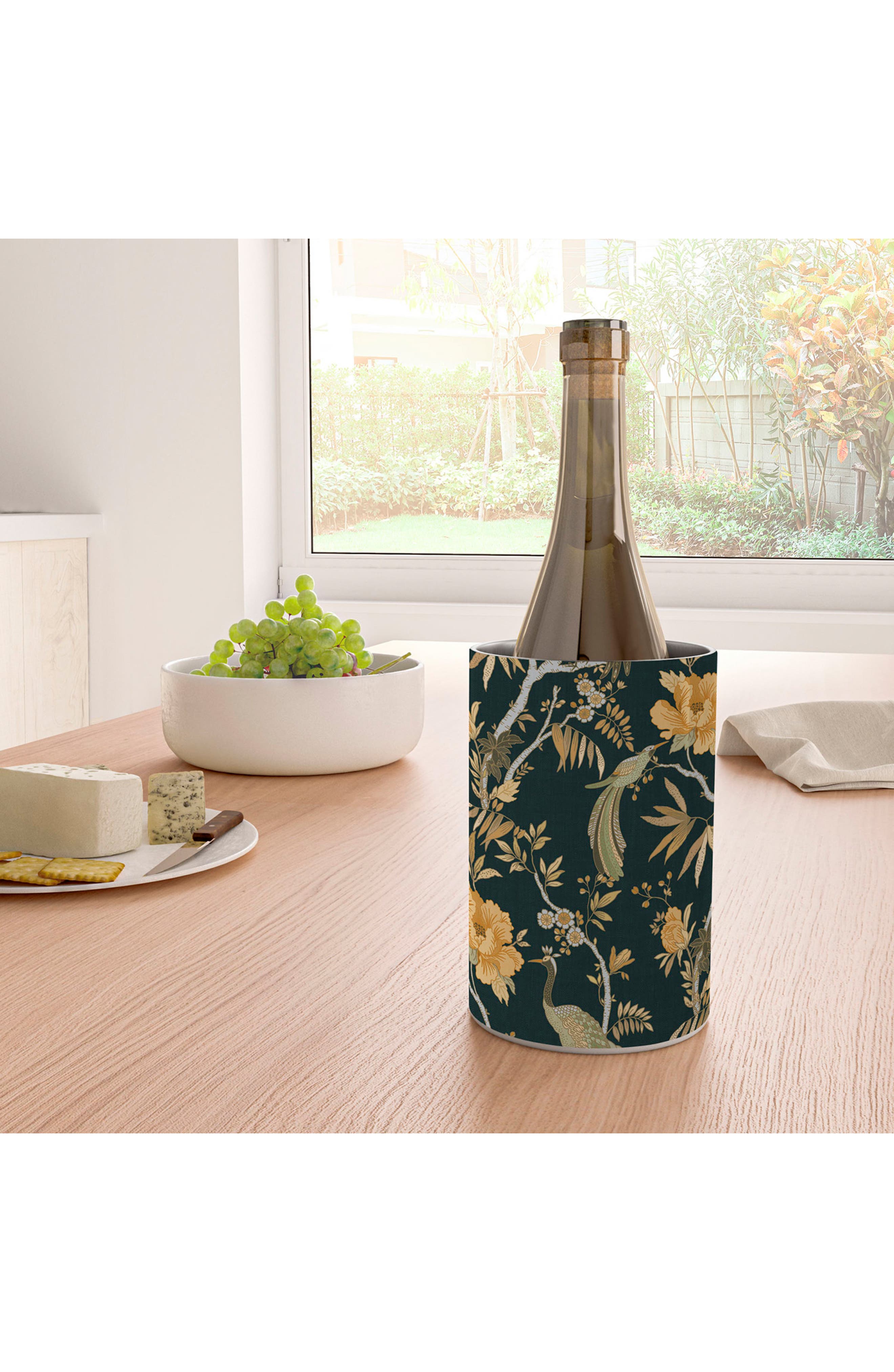 Deny Designs Peacock Garden Stainless Steel Wine Cooler