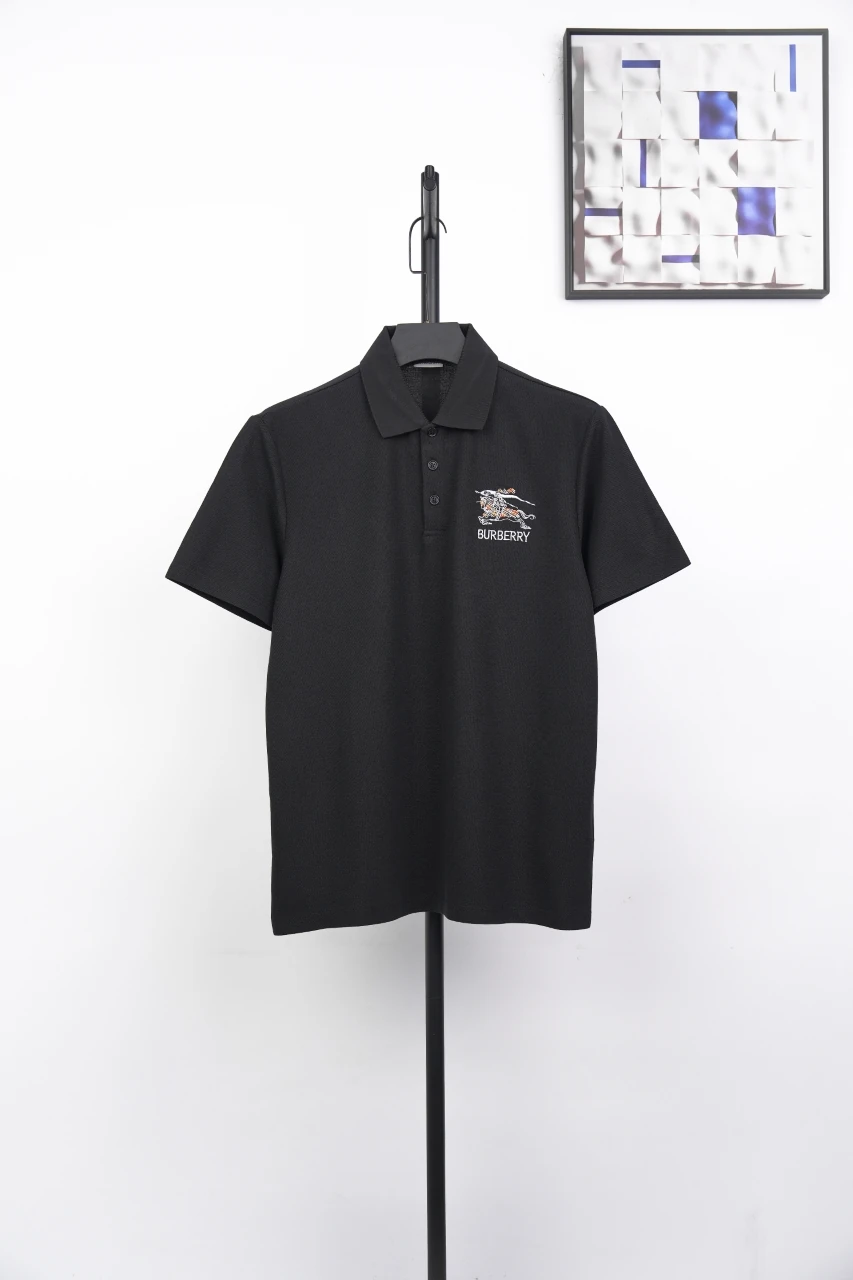 Burberry Black Chain Check Equestrian Knight Polo Shirt product photo from LabelPicks