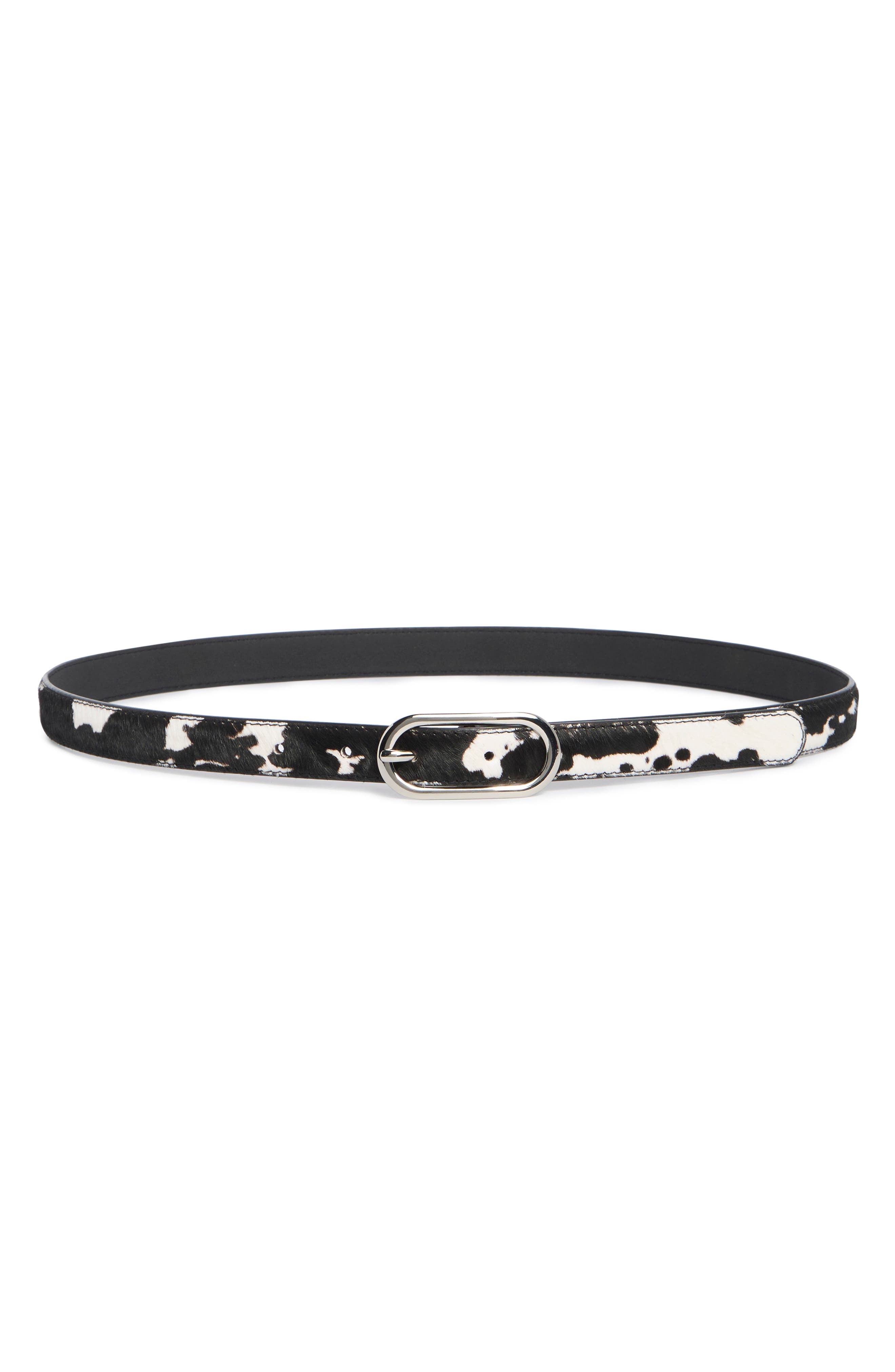 NORDSTROM RACK Animal Print Genuine Calf Hair & Faux Leather Belt