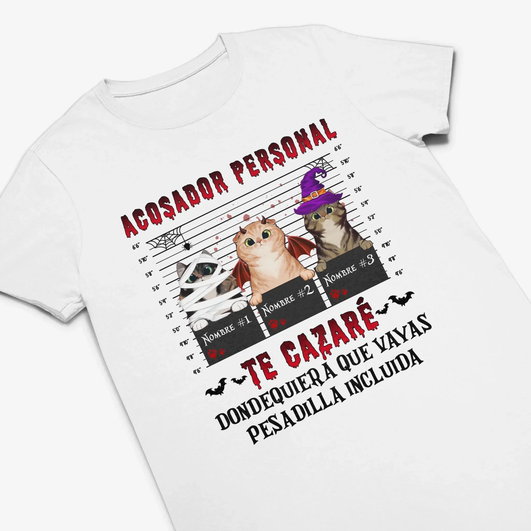 Personalizar Camisetas Para Amantes de los gatos | Personalizado Regalos Para Amante De Los Gatos | Acosador personal Te cazaré dondequiera que vayas