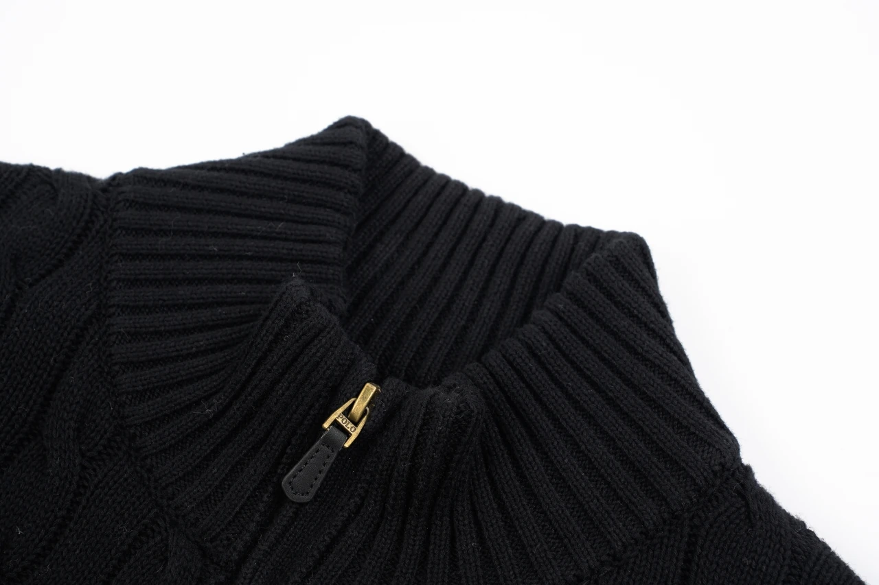 Ralph Lauren Black Pony Embroidered Half Zip Sweater product photo from LabelPicks