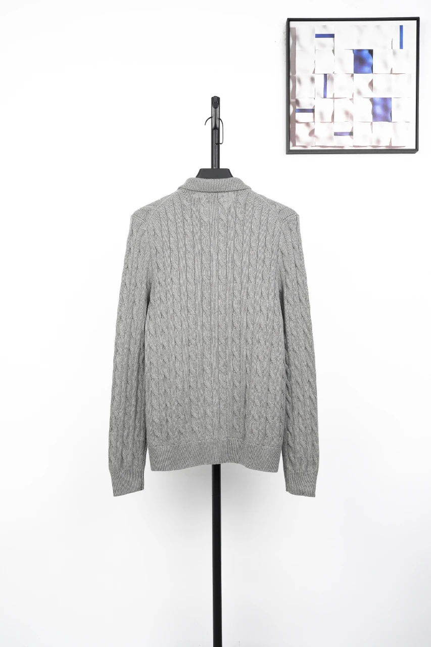 Ralph Lauren Grey Pony Embroidered Cable Knit Shirt product photo from LabelPicks