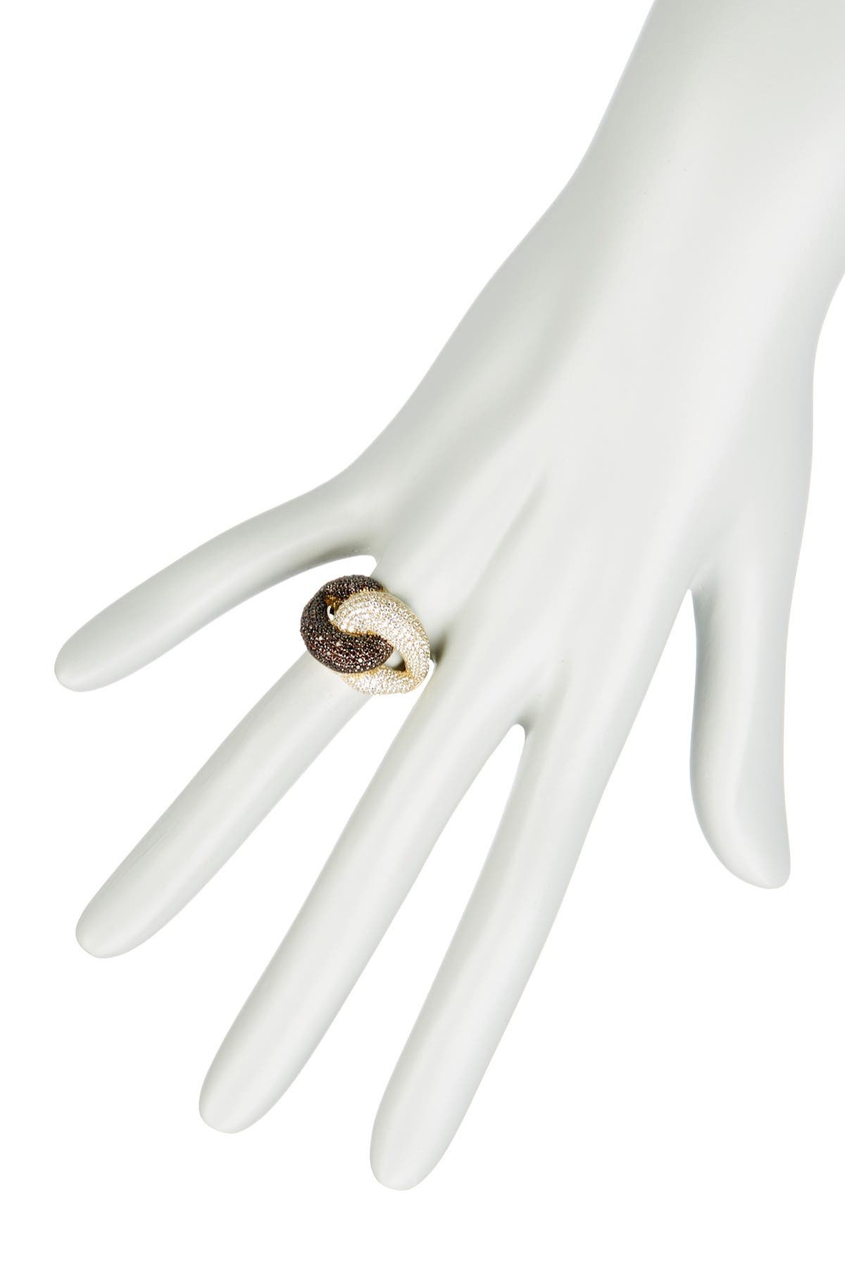 SUZY LEVIAN Two-Tone Chocolate & White CZ Ring