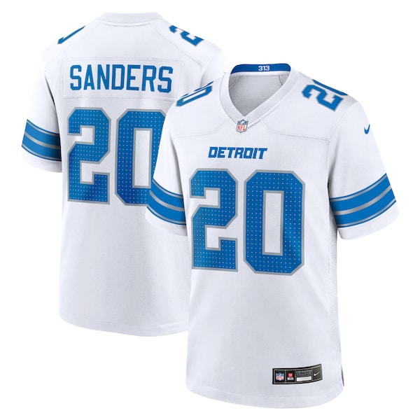 Barry Sanders Detroit Lions Nike Retired Player Game Jersey - White/Black/Blue