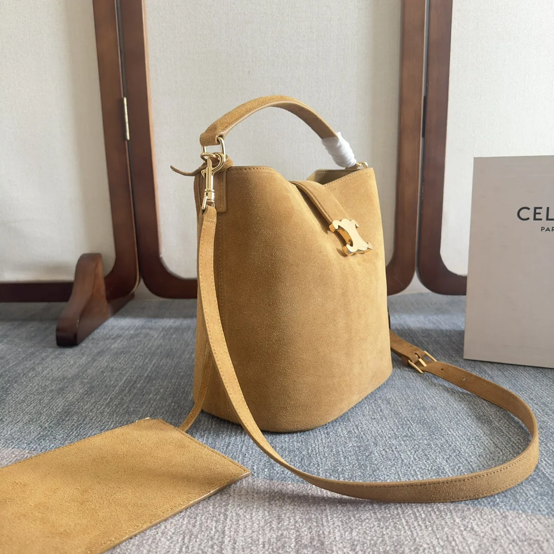 Celine Brown Louise Calfskin Bucket Bag product photo from LabelPicks