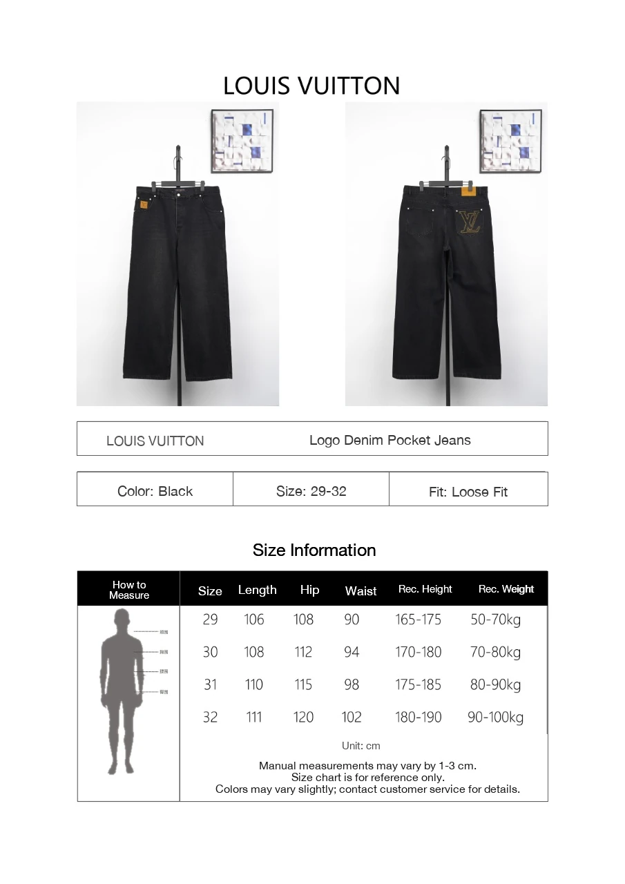 Louis Vuitton Black Stitch Monogram Letter Denim Pants product photo from LabelPicks