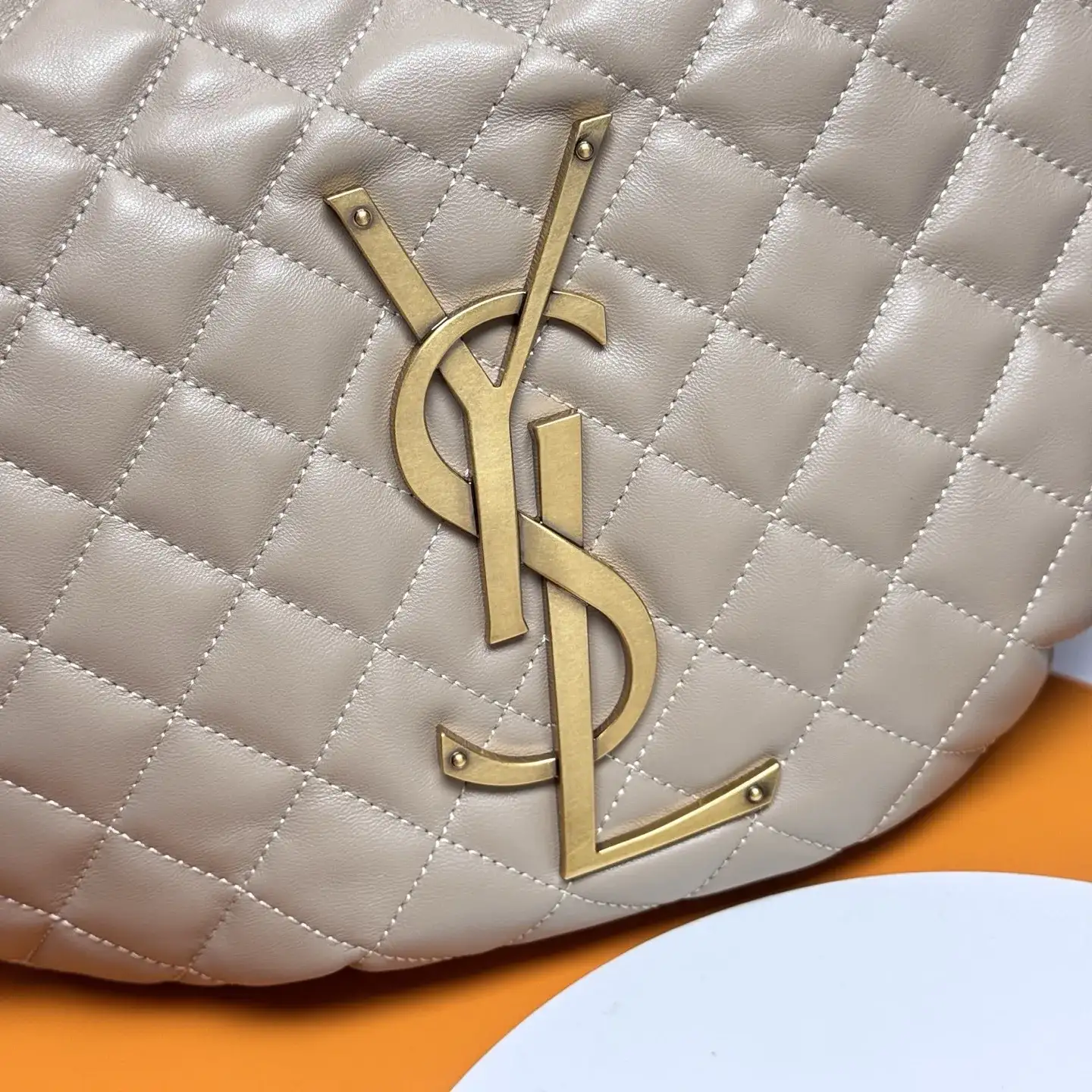 Saint Laurent Icare Beige Lambskin Hobo Bag product photo from LabelPicks