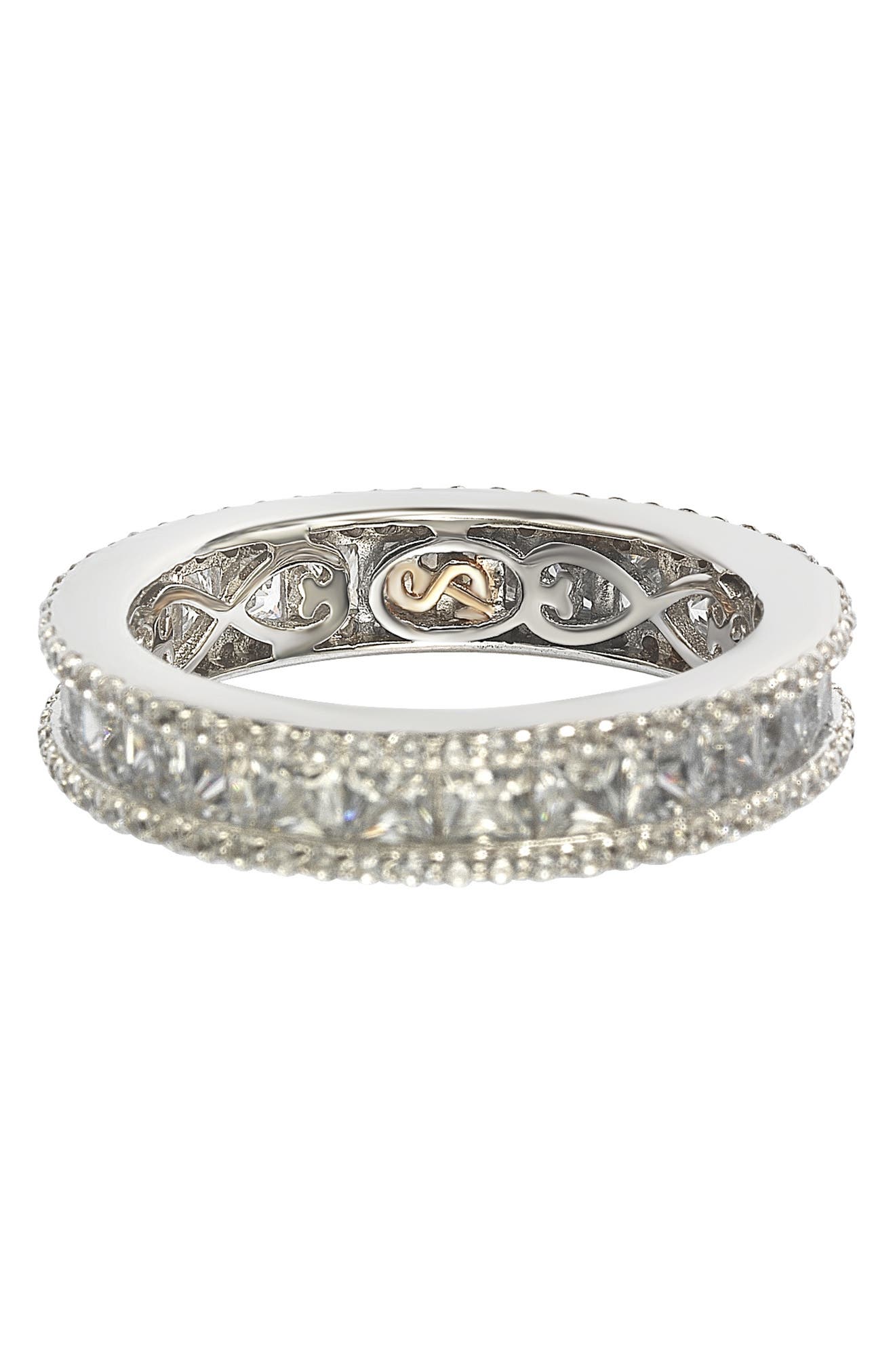 SUZY LEVIAN Square Cut CZ Eternity Band Ring