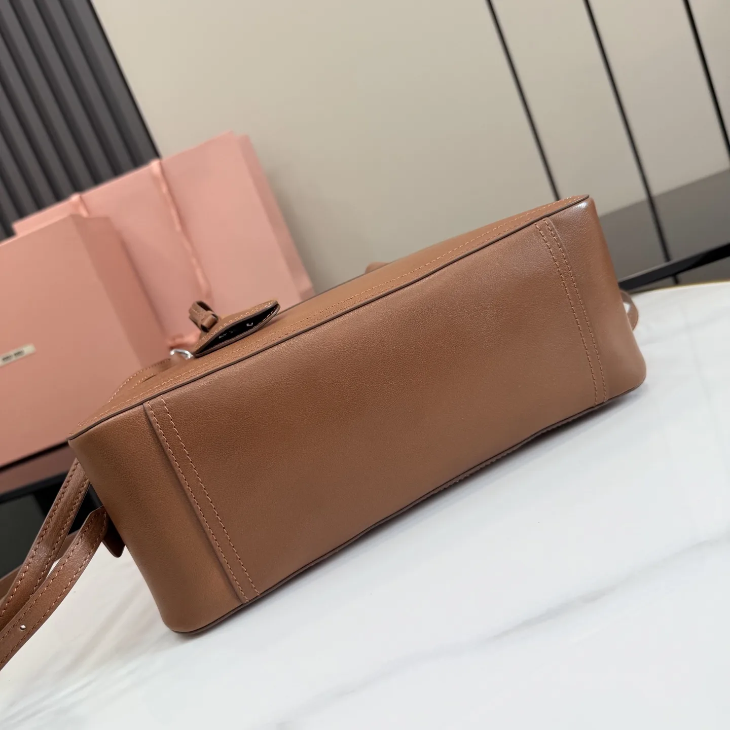 Miu Miu Vivant Brown Lambskin Top Handle Bag product photo from LabelPicks