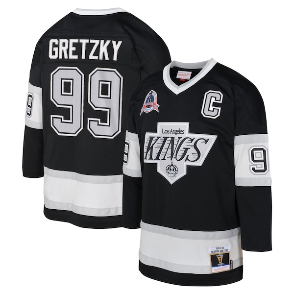 Wayne Gretzky Los Angeles Kings Youth 1992 Blue Line Player Jersey - Black