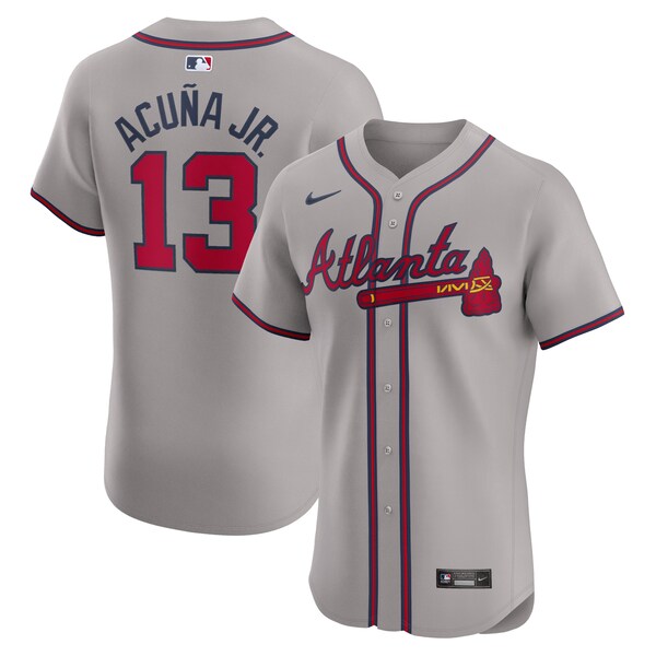 Ronald Acuña Jr. Atlanta Braves Nike Road Elite Player Jersey - Gray/Navy/White/Red