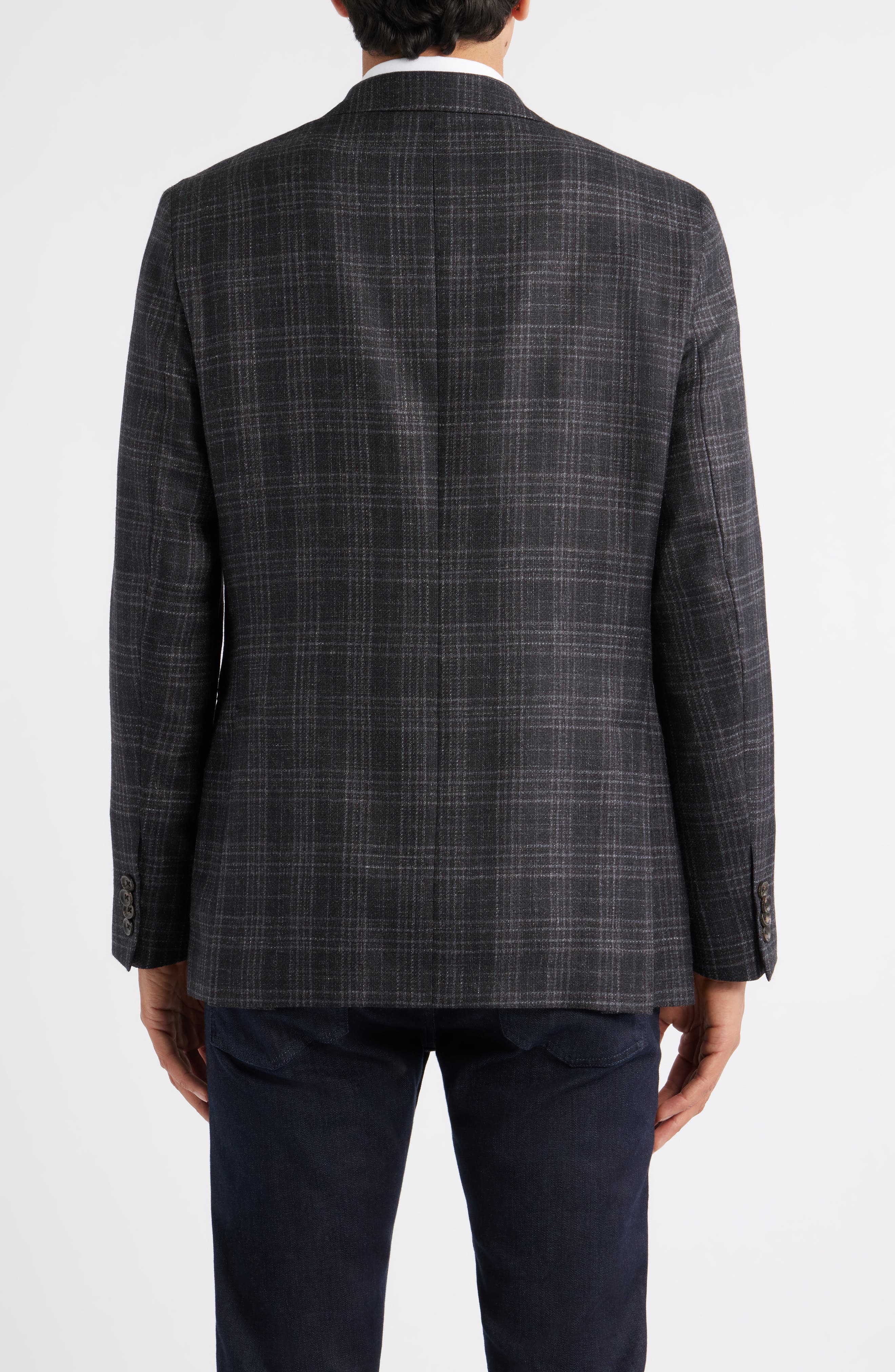 Jack Victor Midland Contemporary Fit Plaid Wool & Silk Blend Sport Coat