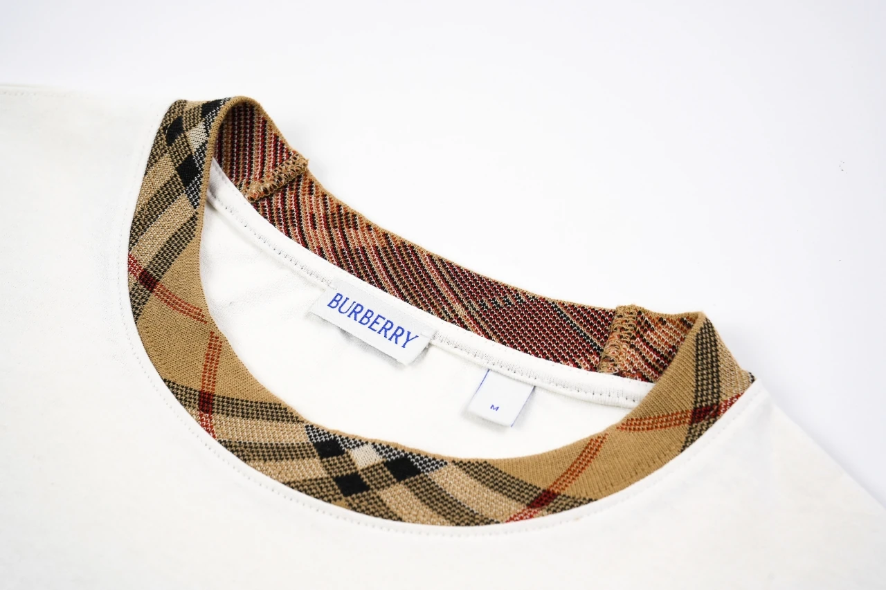 Burberry White Check Collar Crewneck T-Shirt product photo from LabelPicks