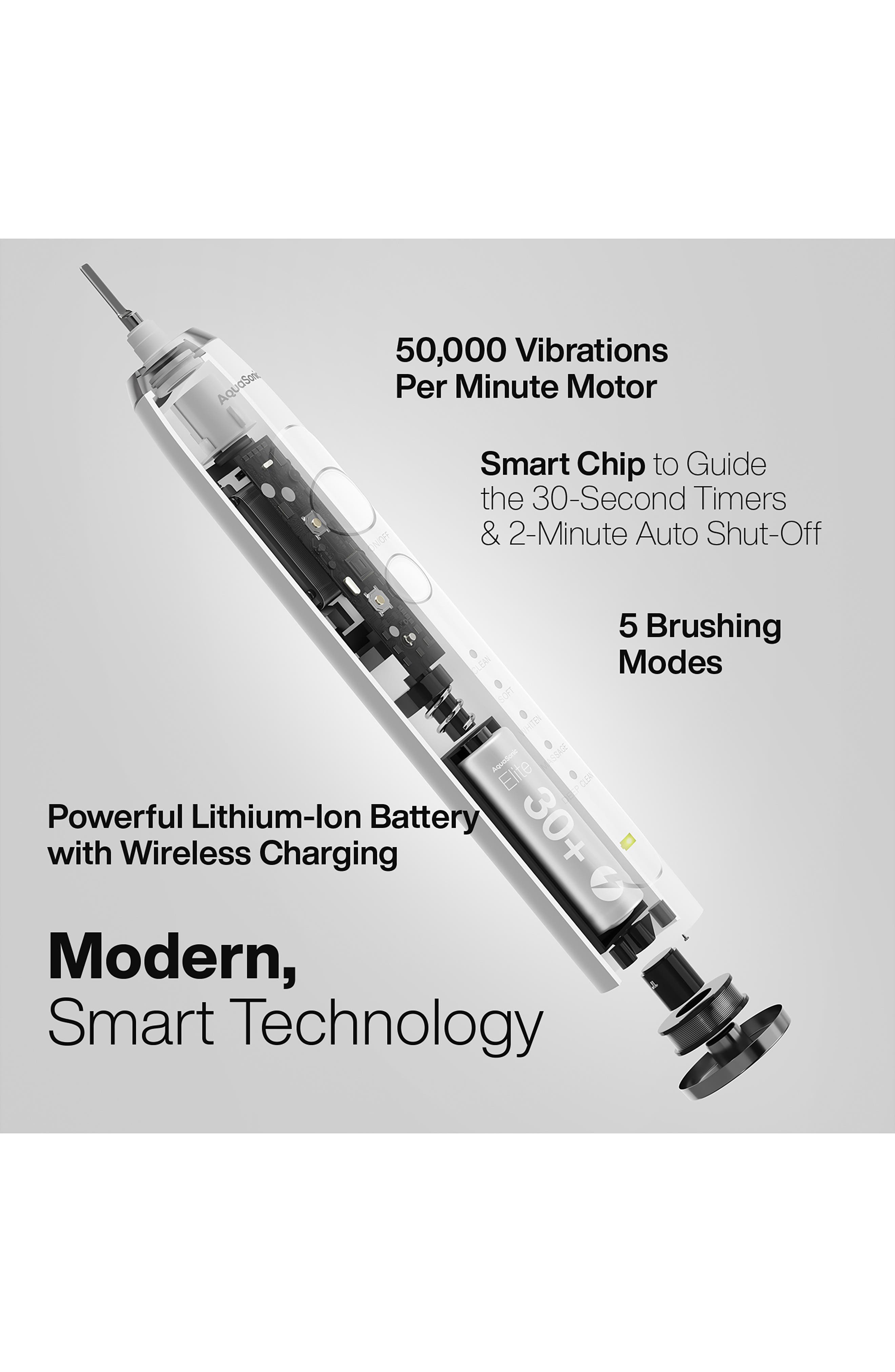 AQUASONIC Elite Duo Rechargeable Ultra-Whitening Electric Toothbrush Set - Black & White