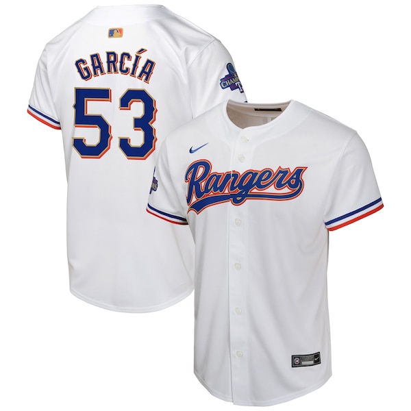 Adolis Garcia Texas Rangers Nike Youth 2024 Gold Collection Limited Player Jersey – White