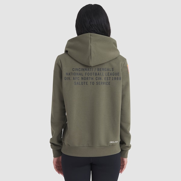 Cincinnati Bengals Nike Women's 2025 Salute to Service Sideline Standard Issue Dri-FIT Hoodie - Olive