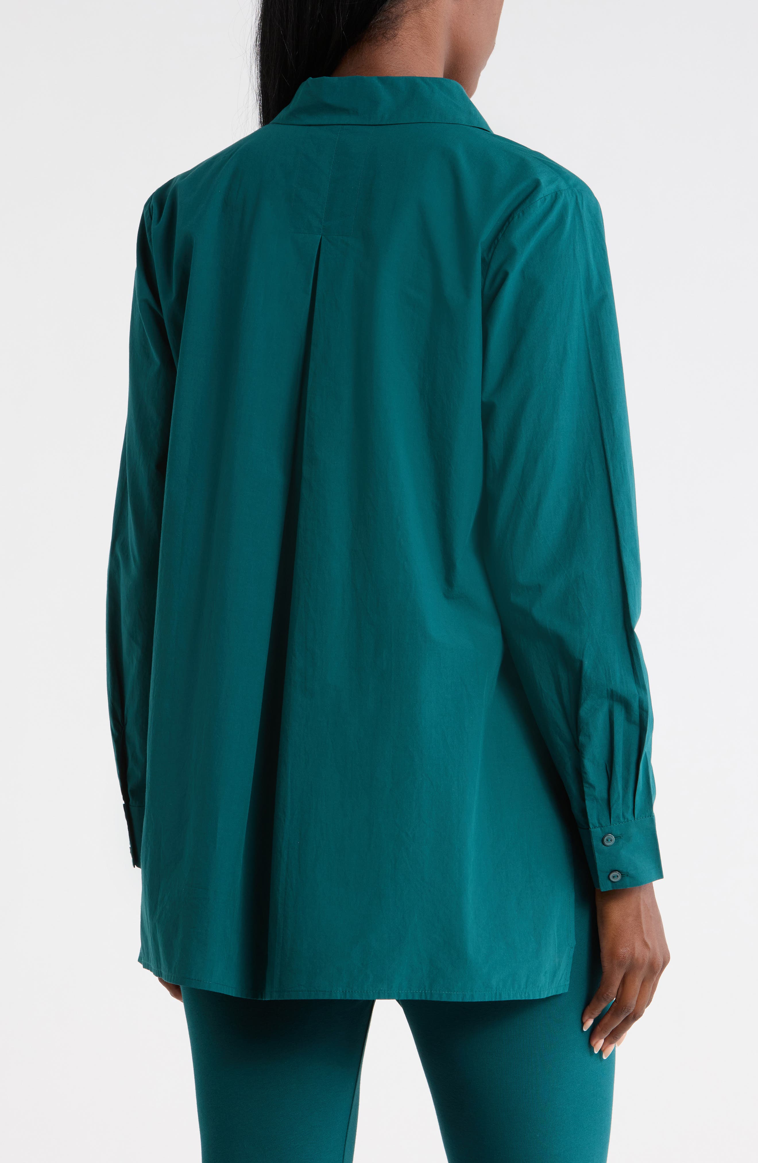Eileen Fisher Long Sleeve Organic Cotton Tunic Shirt
