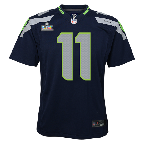 Youth Seattle Seahawks Jaxon Smith-Njigba Nike College Navy Super Bowl LX Patch Game Jersey