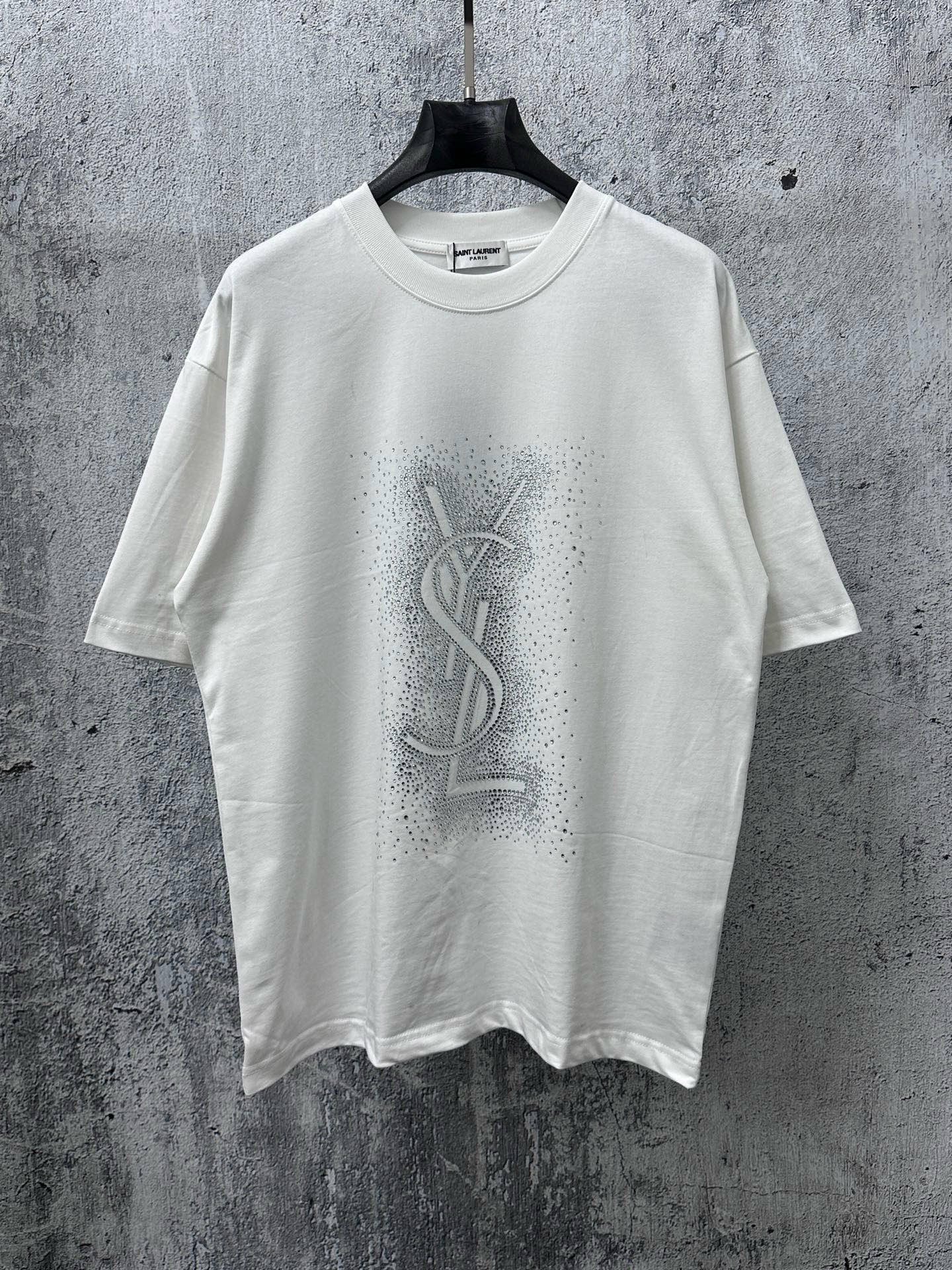 0305 diamond-encrusted short sleeves t shirt