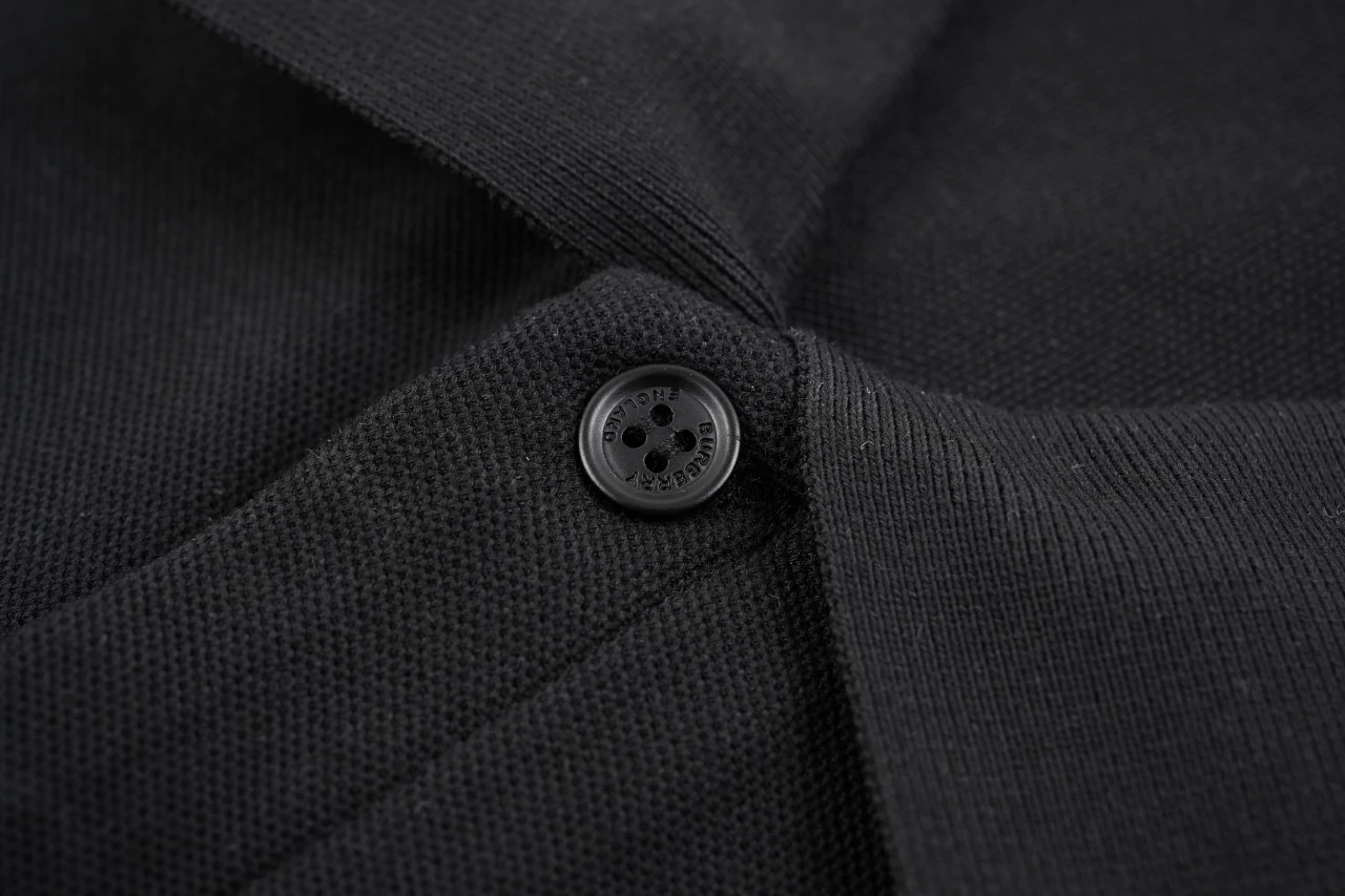 Burberry Black Stripe Equestrian Knight Embroidered Polo Shirt product photo from LabelPicks