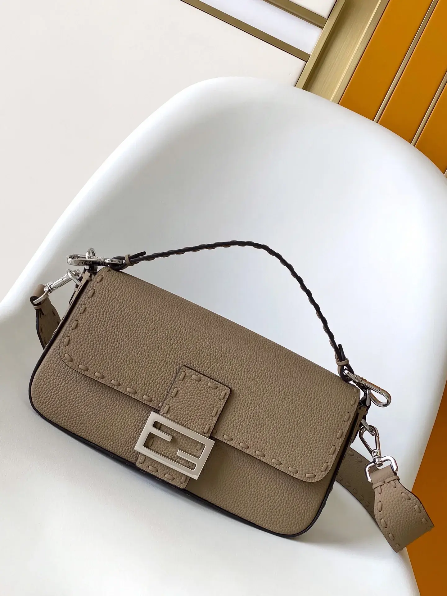 Fendi Grained Leather Shoulder Bag product photo from LabelPicks