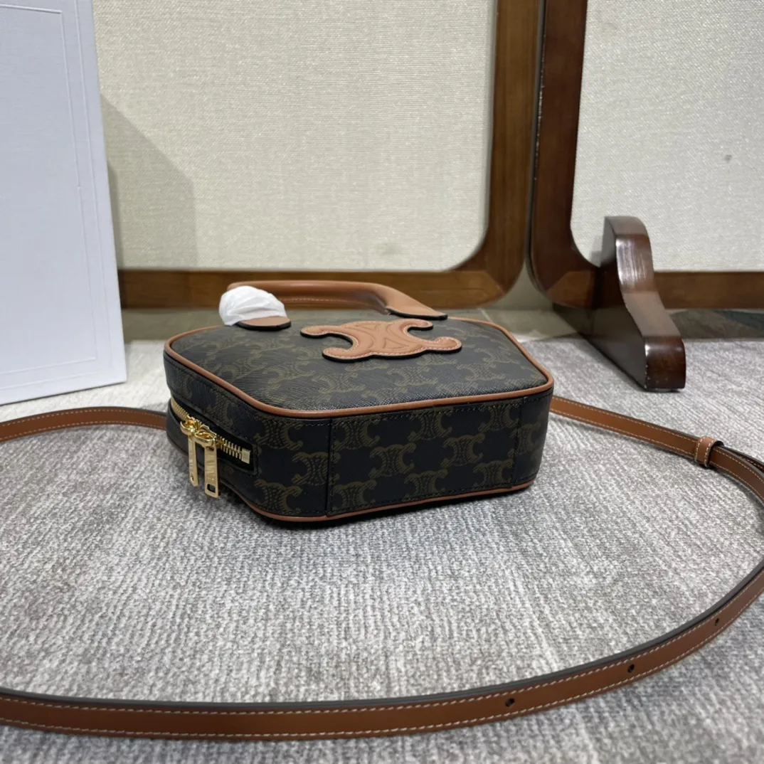 Celine Triomphe Brown Calfskin Top Handle Bag product photo from LabelPicks