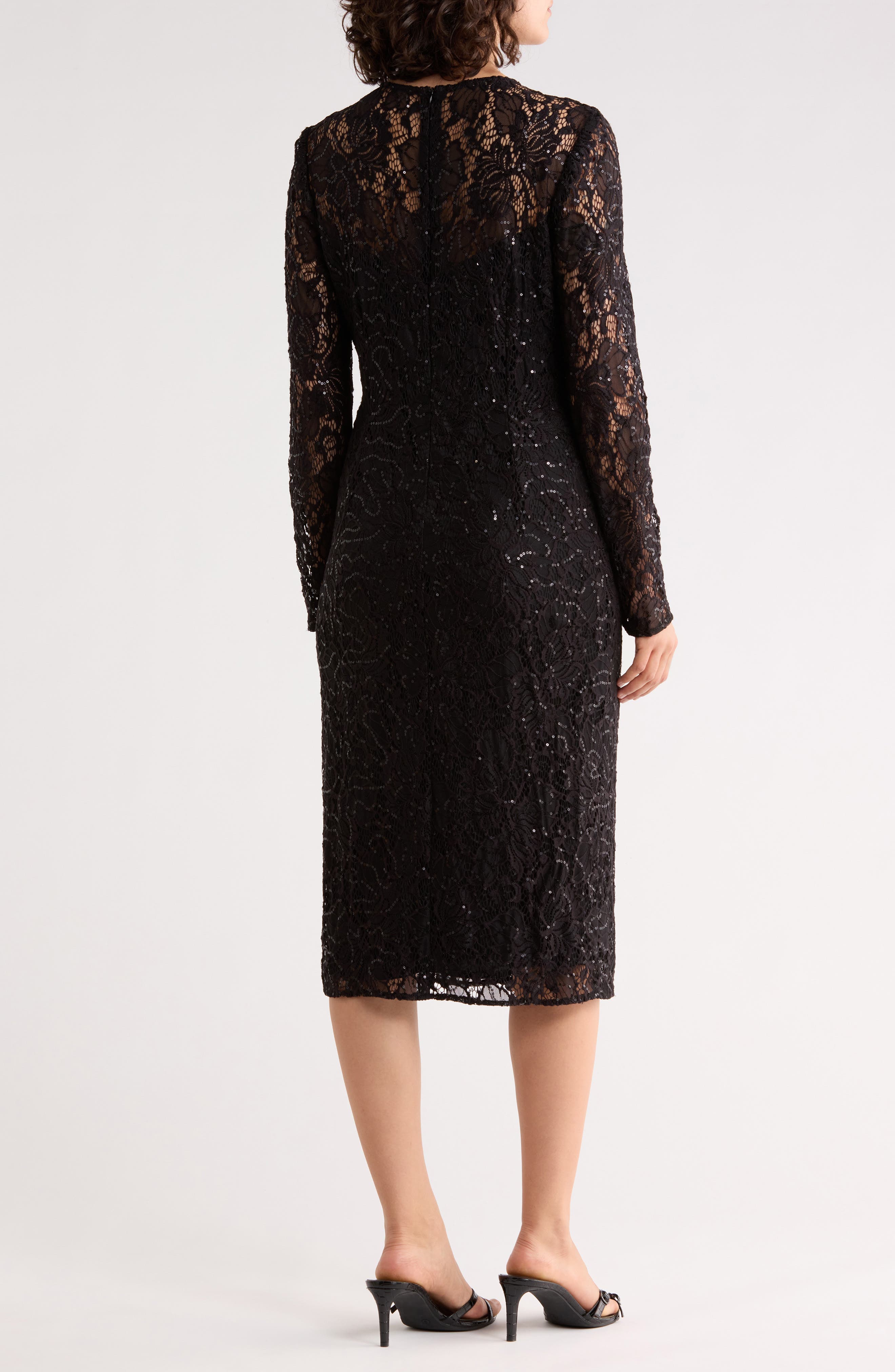 Julia Jordan Long Sleeve Lace Sequin Dress