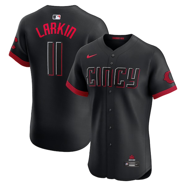 Barry Larkin Cincinnati Reds Nike City Connect Elite Jersey - Black