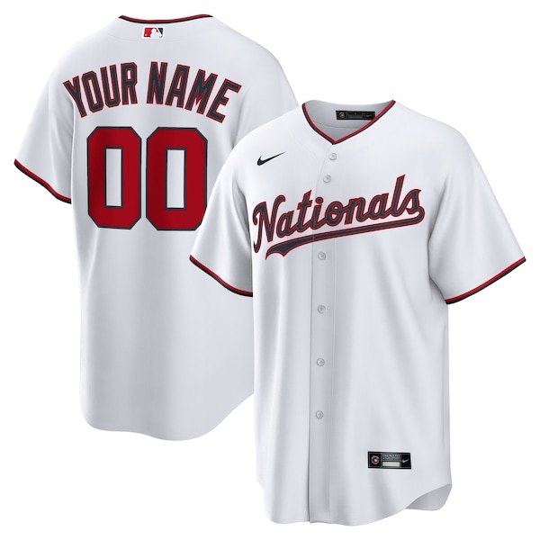Washington Nationals Nike Home Custom Replica Jersey - White/Navy