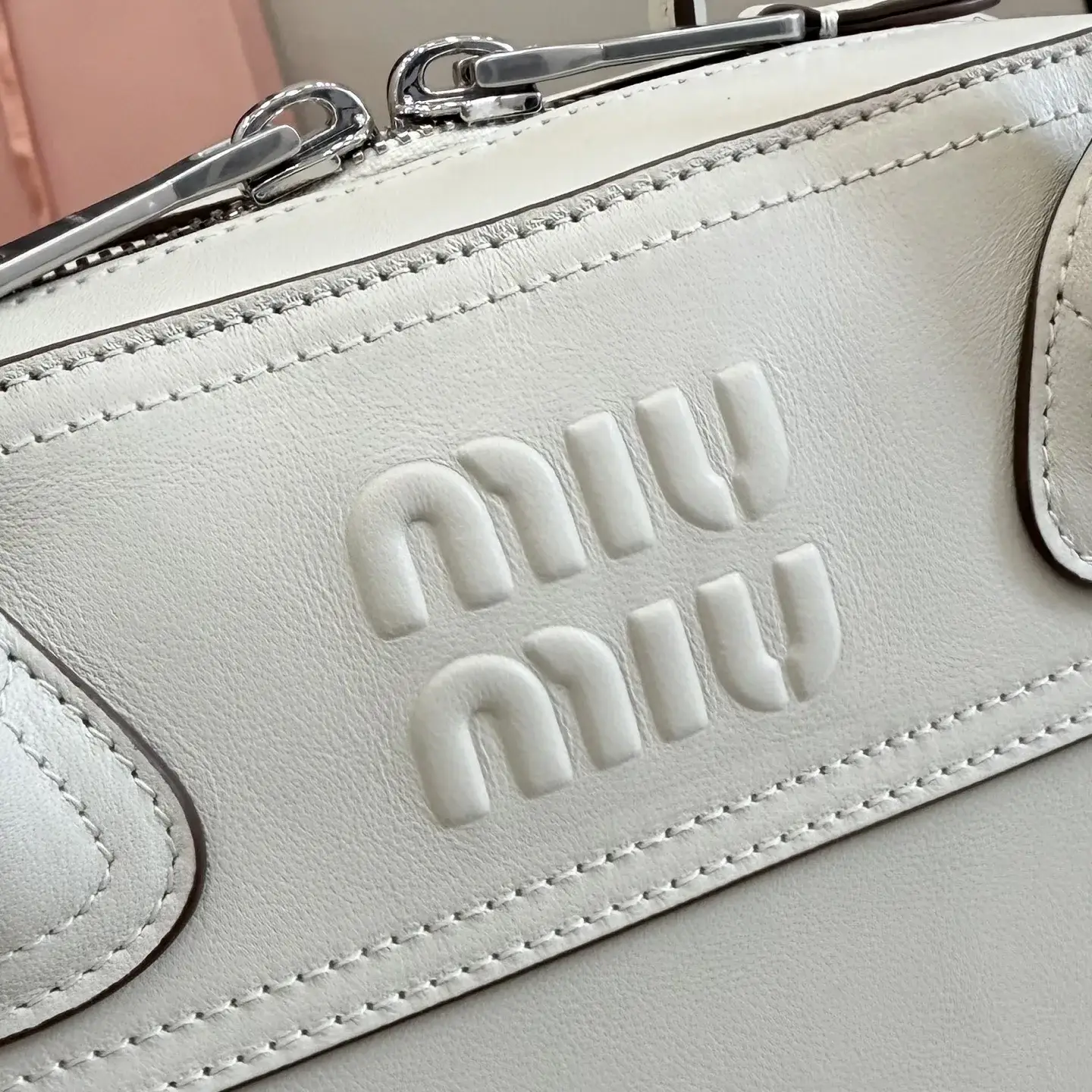 Miu Miu Vivant White Calfskin Top Handle Bag product photo from LabelPicks