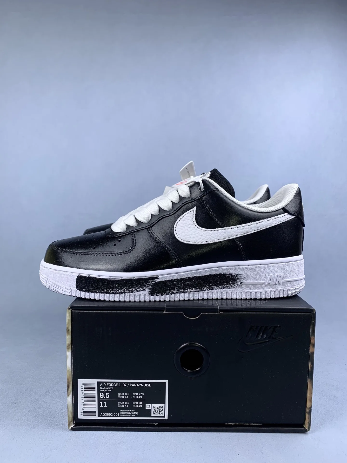 PEACEMINUSONE x Nike Air Force 1 '07 “Para-Noise” - Black/White product photo from LabelPicks