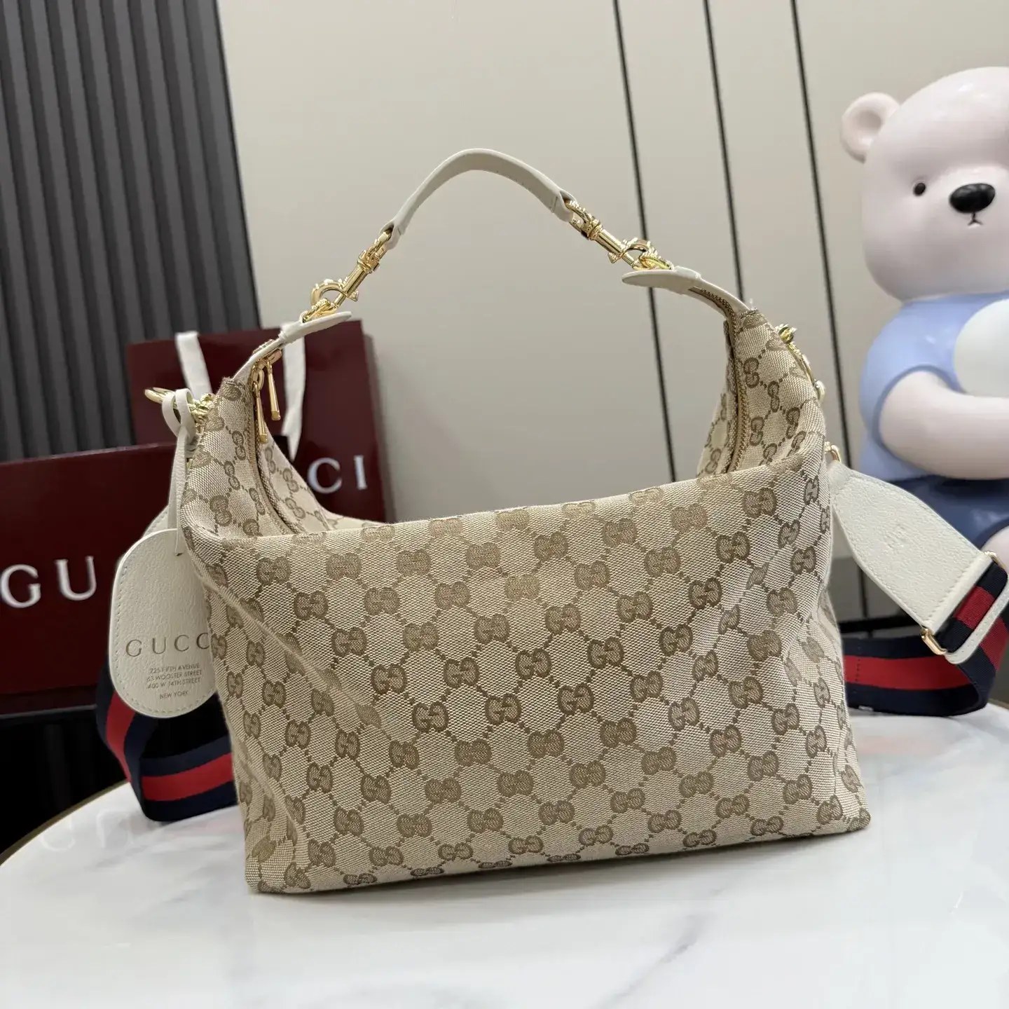 Gucci Canvas and Leather Shoulder Bag product photo from LabelPicks