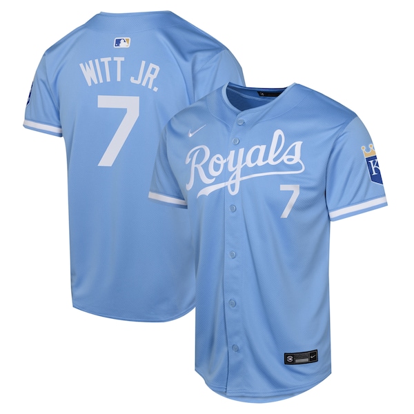 Bobby Witt Kansas City Royals Nike Youth Alternate Limited Player Jersey – Light Blue