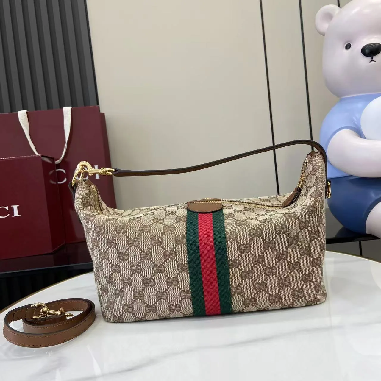Gucci Brown GG Supreme Canvas Shoulder Bag product photo from LabelPicks