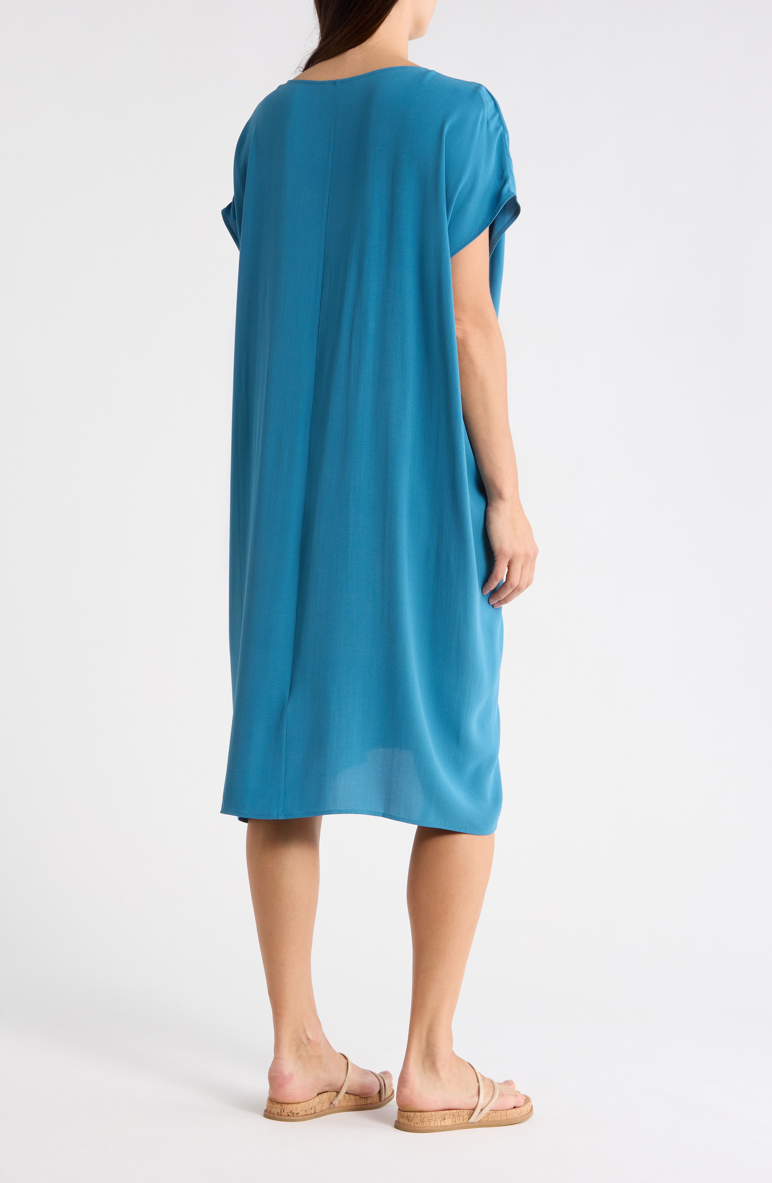 Eileen Fisher V-Neck Silk Dress