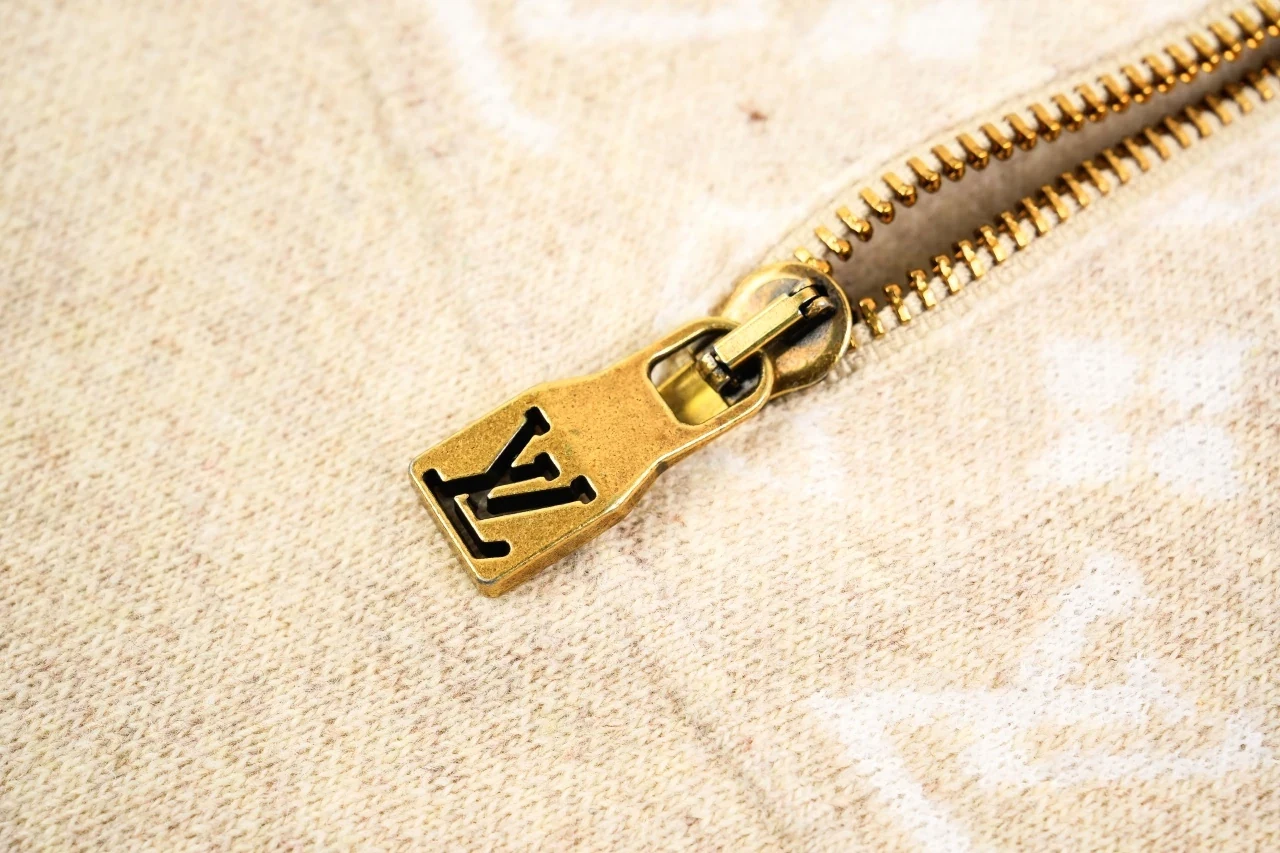 Louis Vuitton Off White Monogram Jacquard Half Zip Turtleneck Sweater product photo from LabelPicks