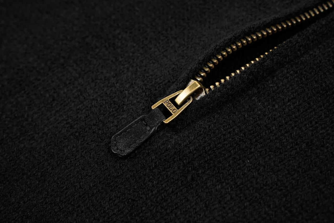 Ralph Lauren Black Pony Embroidered Plain Knit Half Zip Sweater product photo from LabelPicks