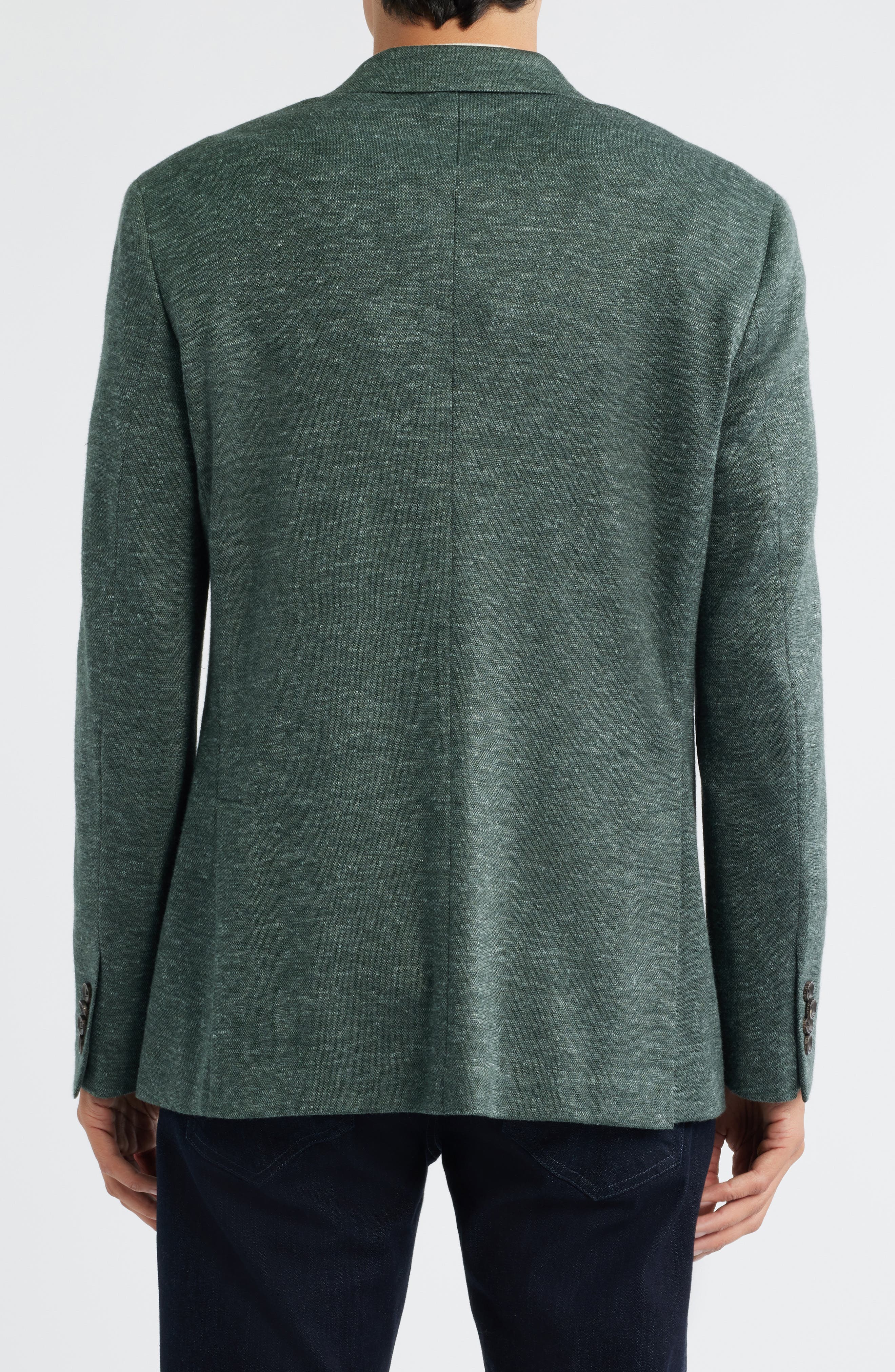 Jack Victor Hall COMFORTWEAR™ Green Mélange Knit Wool Blend Double Breasted Blazer