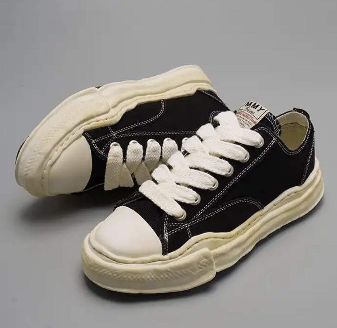 Maison Mihara Yasuhiro Peterson 23 OG Dyed Sole Canvas Low Black